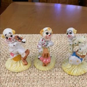 Set of 3 Ceramic clown figurines